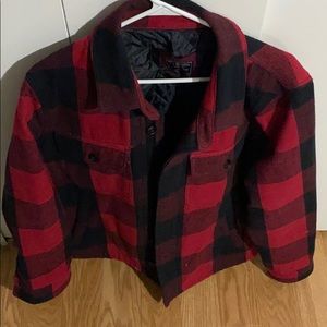Abercrombie Shirt Jacket (red check) - Mens size L